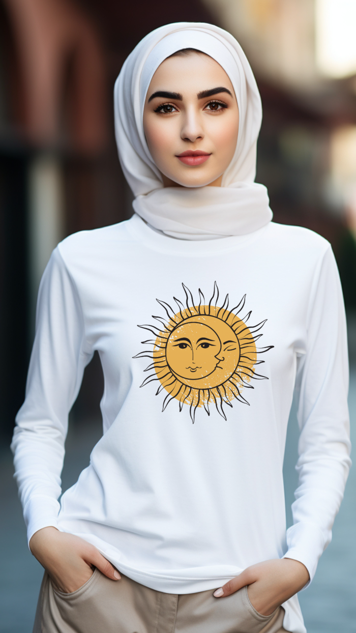 Sun & moon long sleeve T-shirts