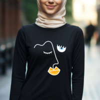 One Line Face Long Sleeve T-Shirt