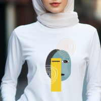 Abstract face long sleeve T-shirt