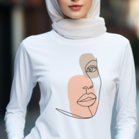 One Line Face Long Sleeve T-Shirt