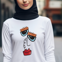 Abstract Face Long Sleeve T-Shirt