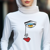 Abstract Lady Long Sleeve T-Shirt