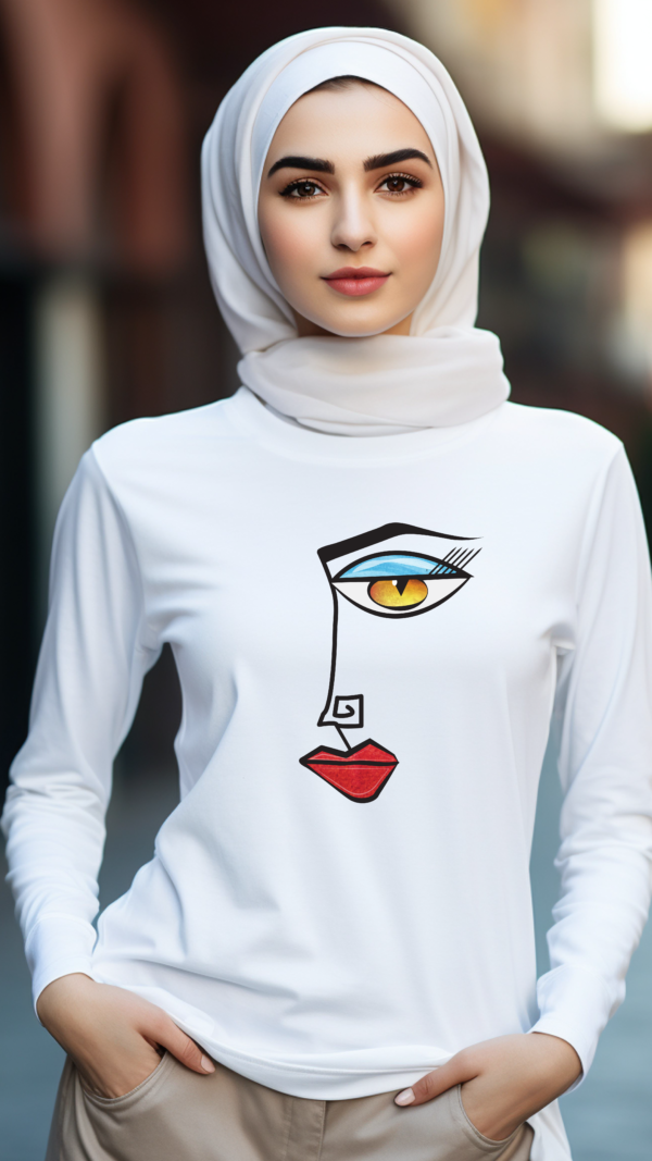 Abstract Lady Long Sleeve T-Shirt